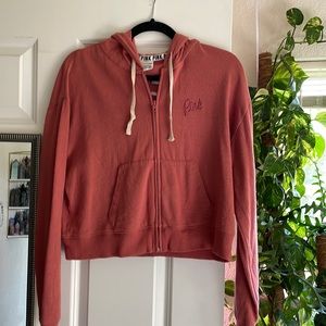 Soft crop zip up hoodie with pockets lightly used